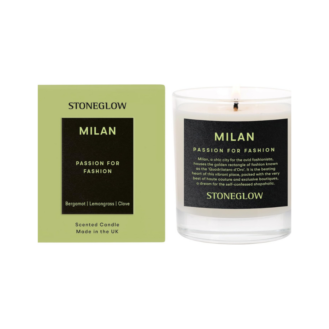 Stoneglow Explorer Milan Passion for Fashion Scented Soy Wax Candle 200g