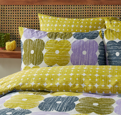 Orla Kiely Texture Flower Lilac Moss Duvet Cover Set