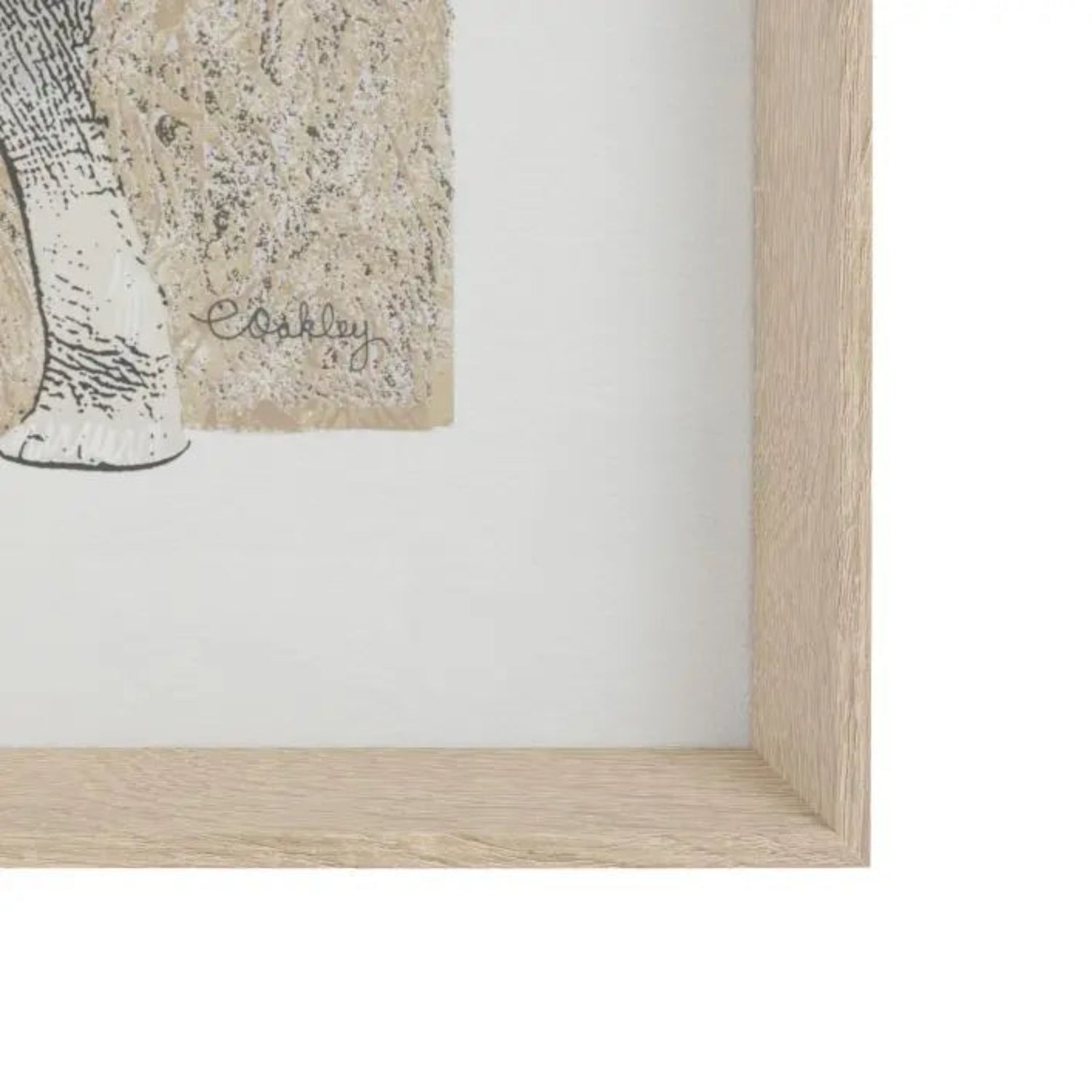 Framed artwork with a textured border and &