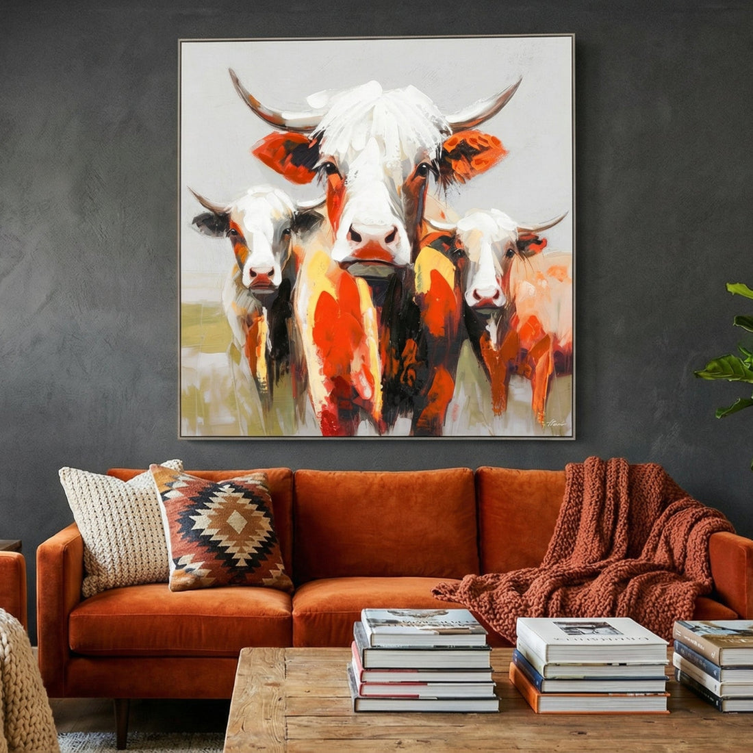 The Moo Crew Framed Canvas.by Sabrina Roscino