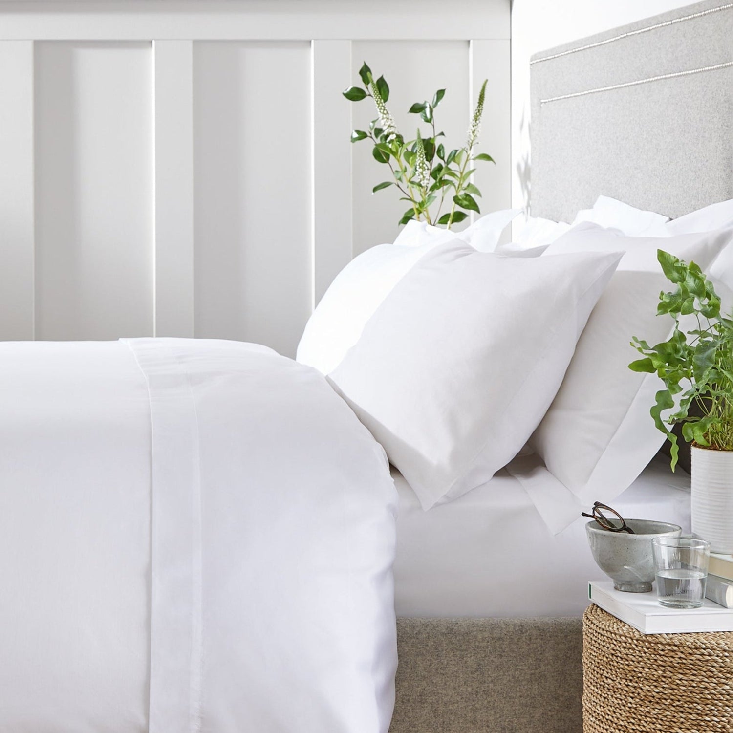 The White Company 300 Thread Egyptian Cotton US Twin Duvet Cover Set White