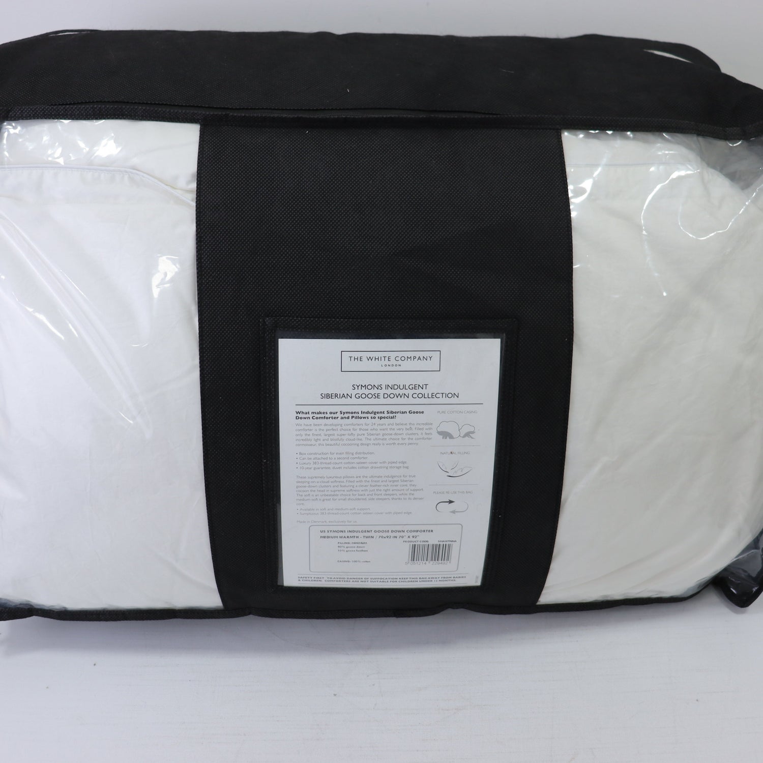 The White Company Symons Siberian Goose Down Duvet Medium Warmth US Twin 70x92"