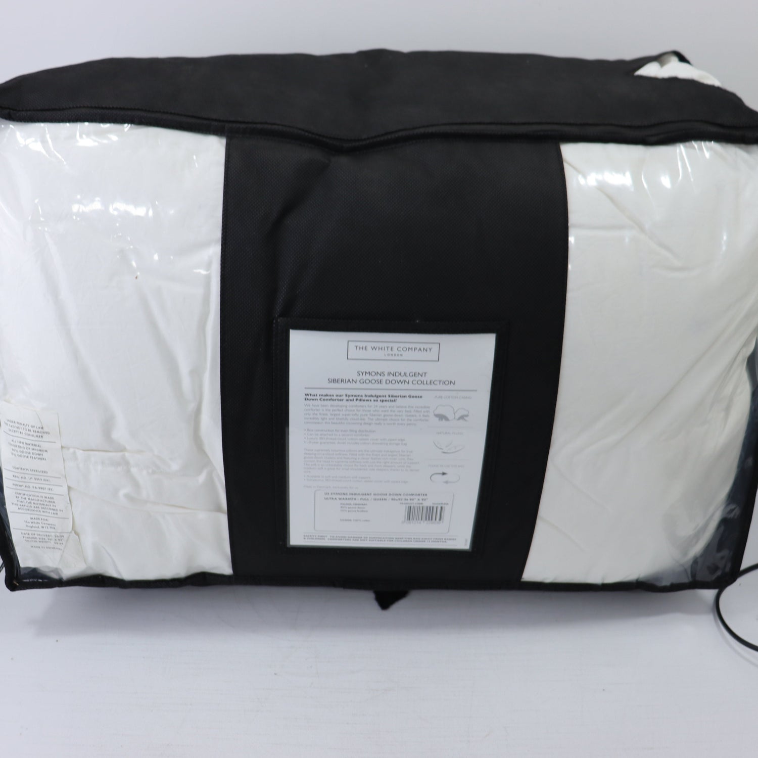 The White Company Symons Siberian Goose Down Duvet Ultra Warmth US Queen 90x92"