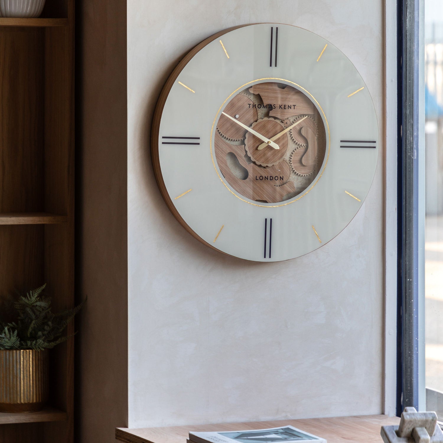 Thomas Kent Cogger Wall Clock Oak