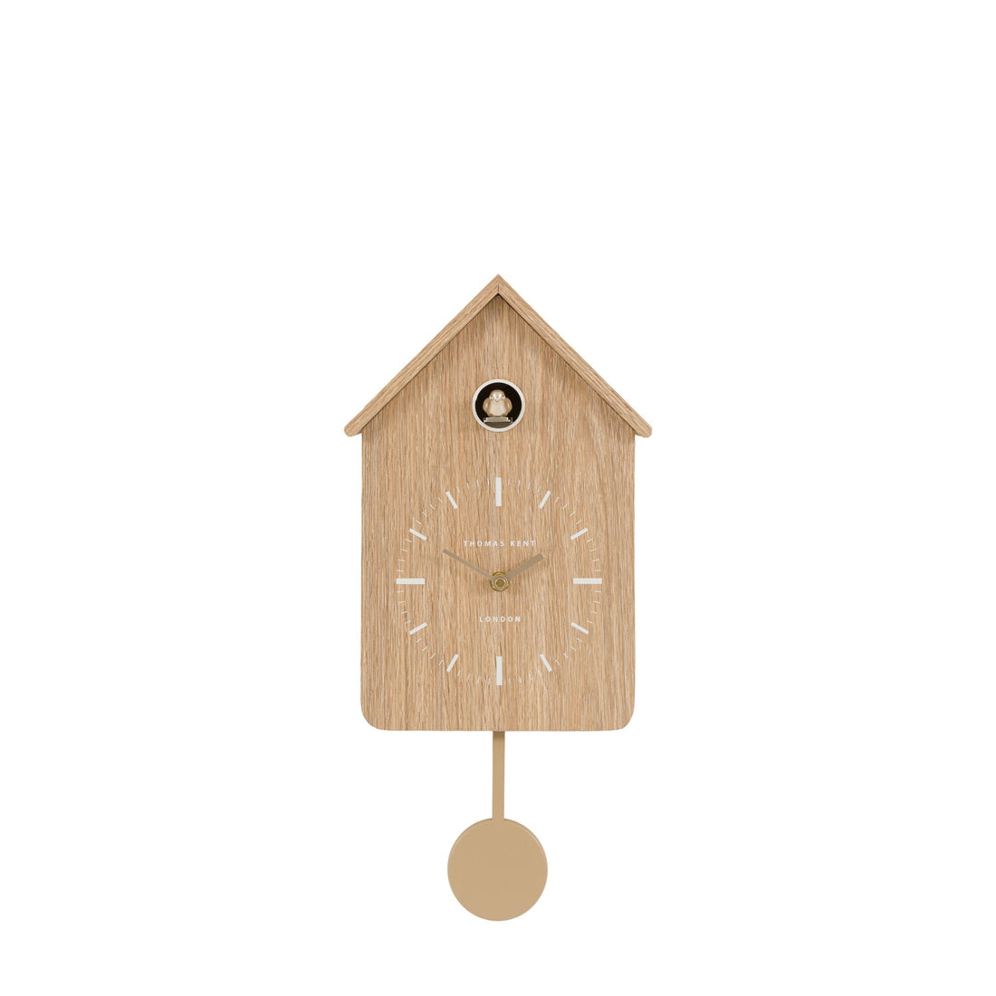 Wooden cuckoo clock on a white background