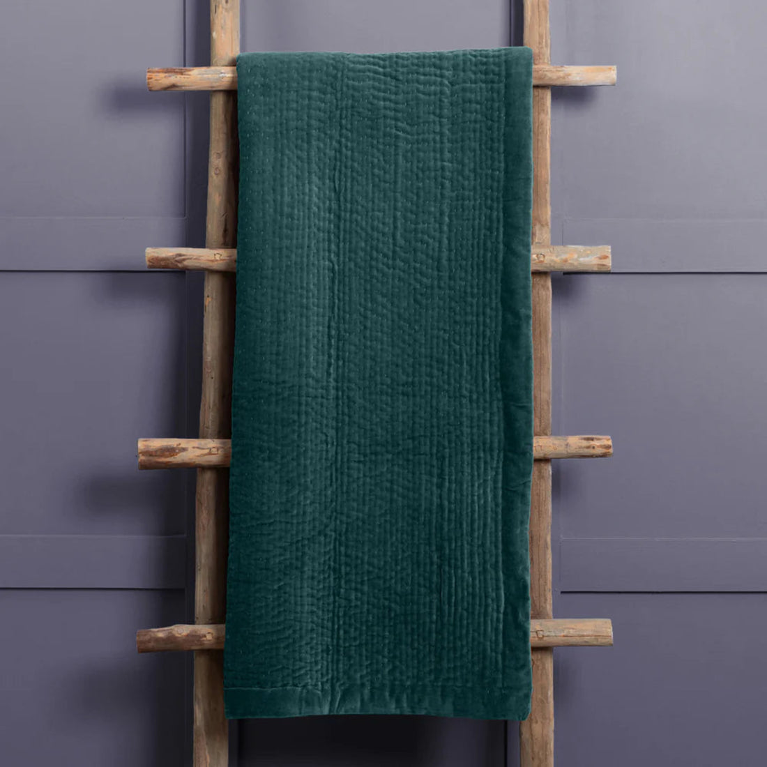Voyage Maison Haze Velvet Quilted Throw Ocean