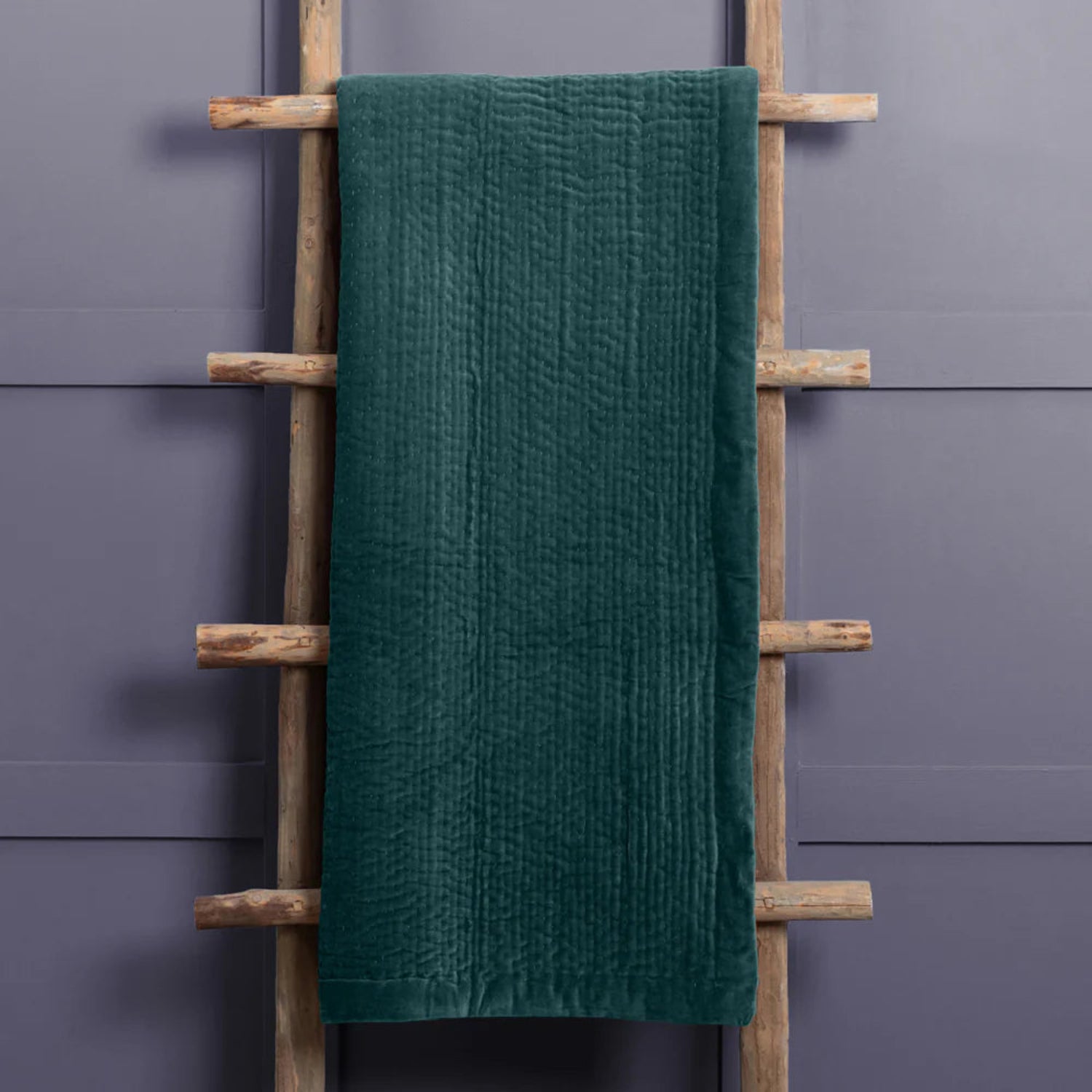 Voyage Maison Haze Velvet Quilted Throw Ocean