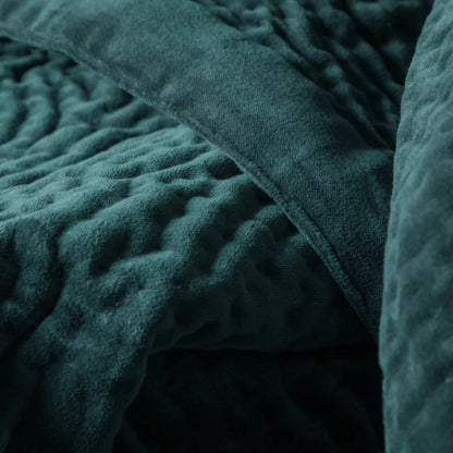 Voyage Maison Haze Velvet Quilted Throw Ocean