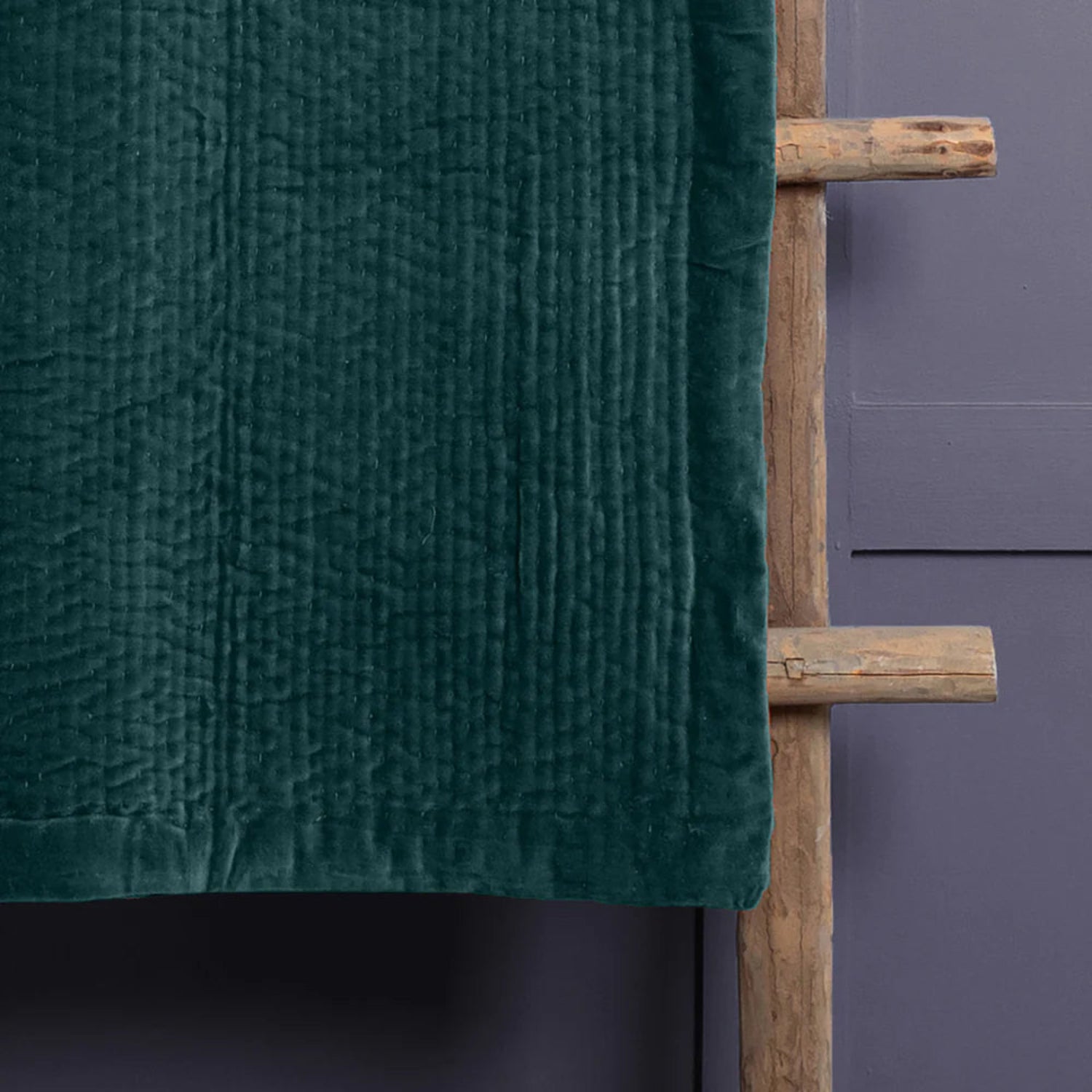 Voyage Maison Haze Velvet Quilted Throw Ocean