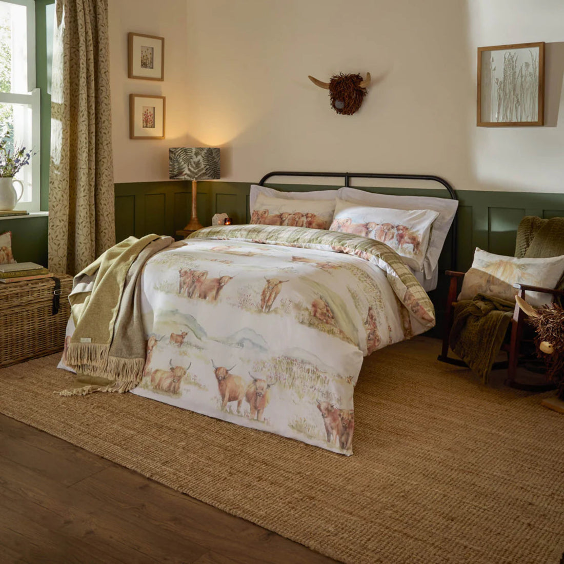 Voyage Maison Highland Cattle Reversible Duvet Cover Set Multicolour
