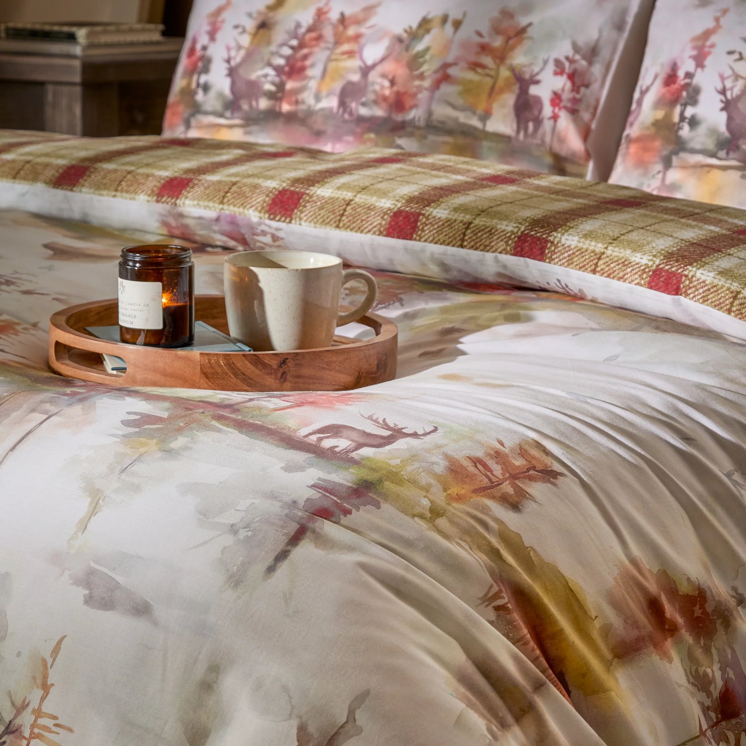 Voyage Maison Wilderness 100% Cotton Reversible Duvet Cover Set Plum