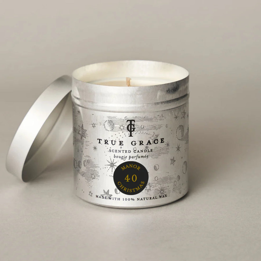 True Grace Manor No40 Christmas Candle Tin 250g