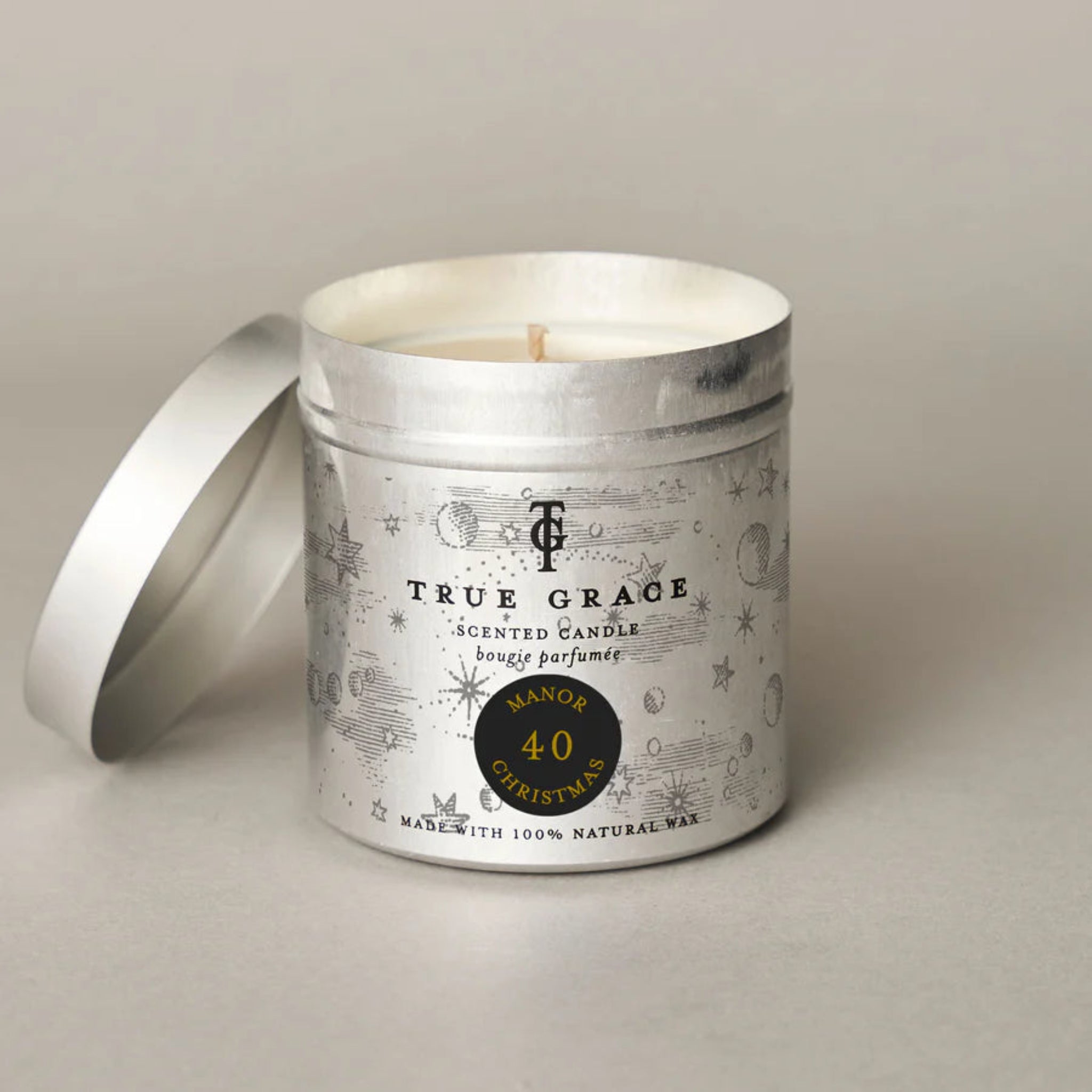 True Grace Manor No40 Christmas Candle Tin 250g