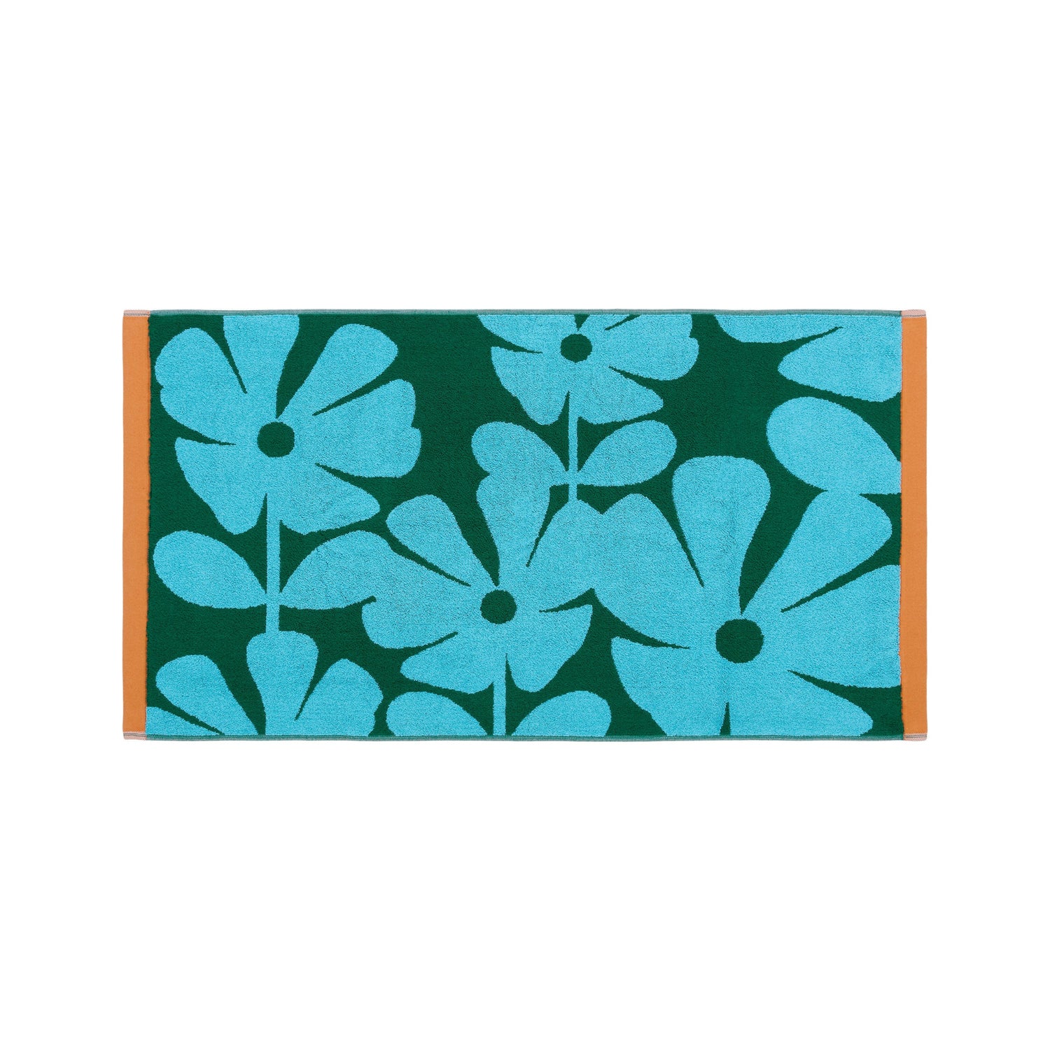 Orla Kiely Wildflower Towels Blue Lagoon