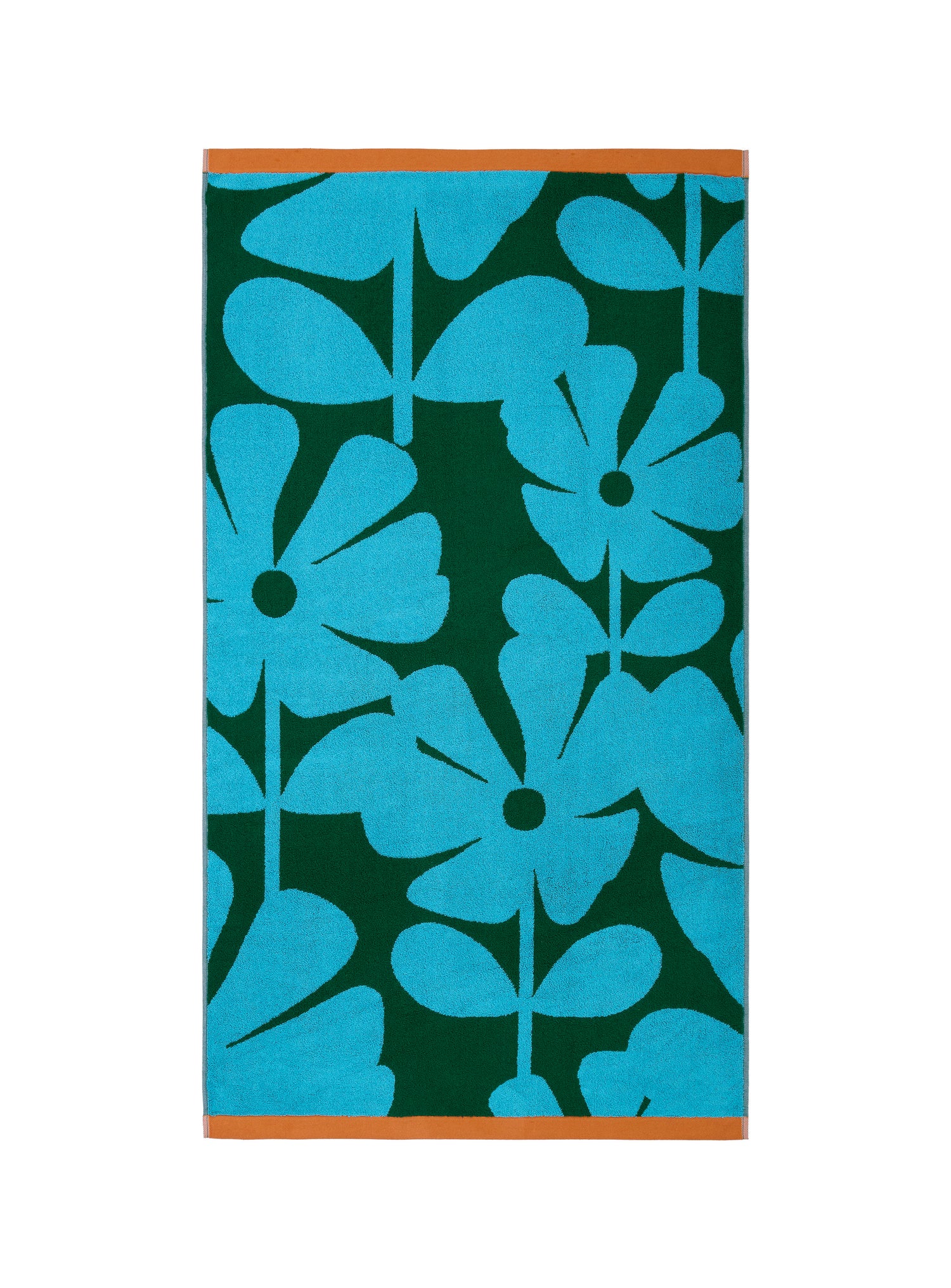 Orla Kiely Wildflower Towels Blue Lagoon