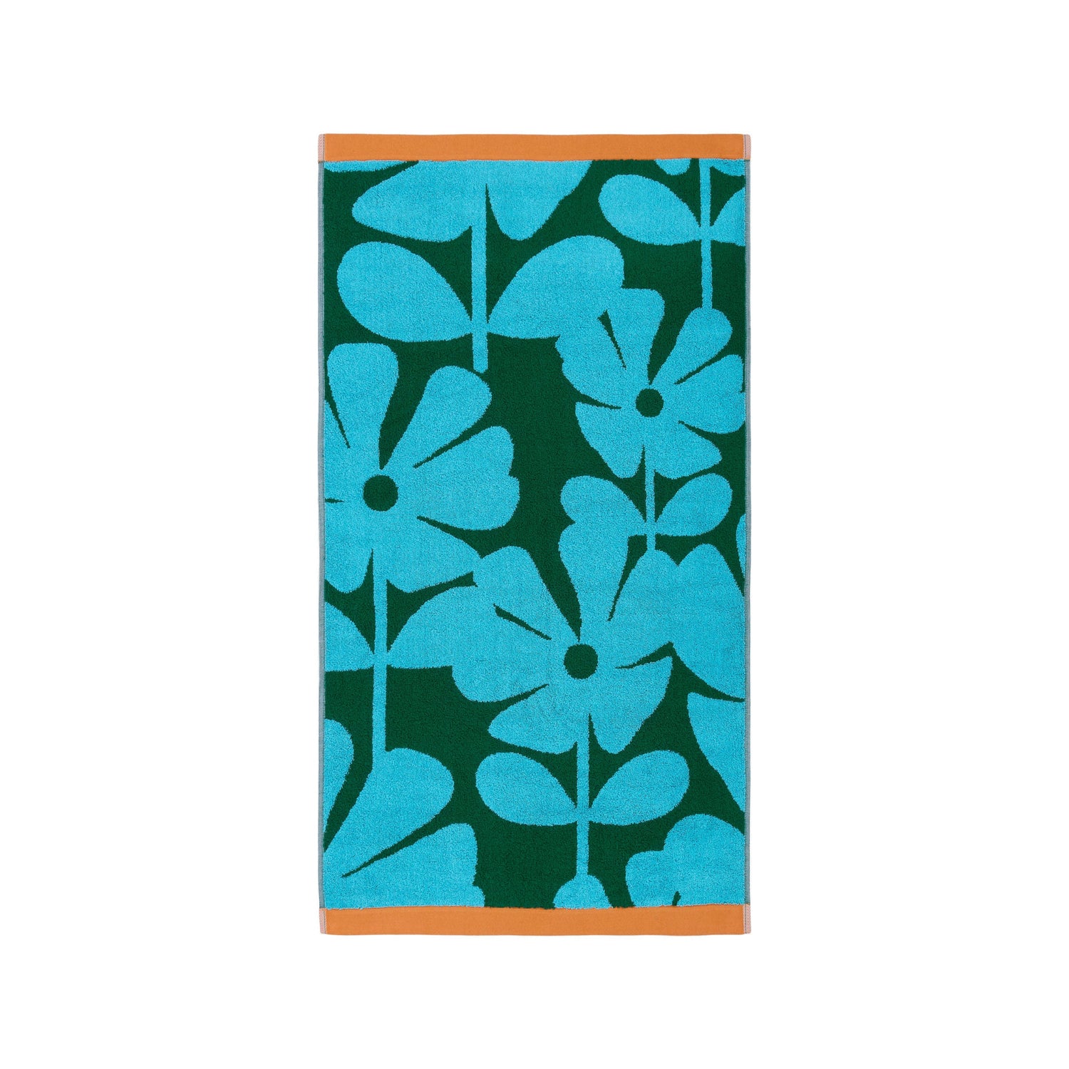 Orla Kiely Wildflower Towels Blue Lagoon