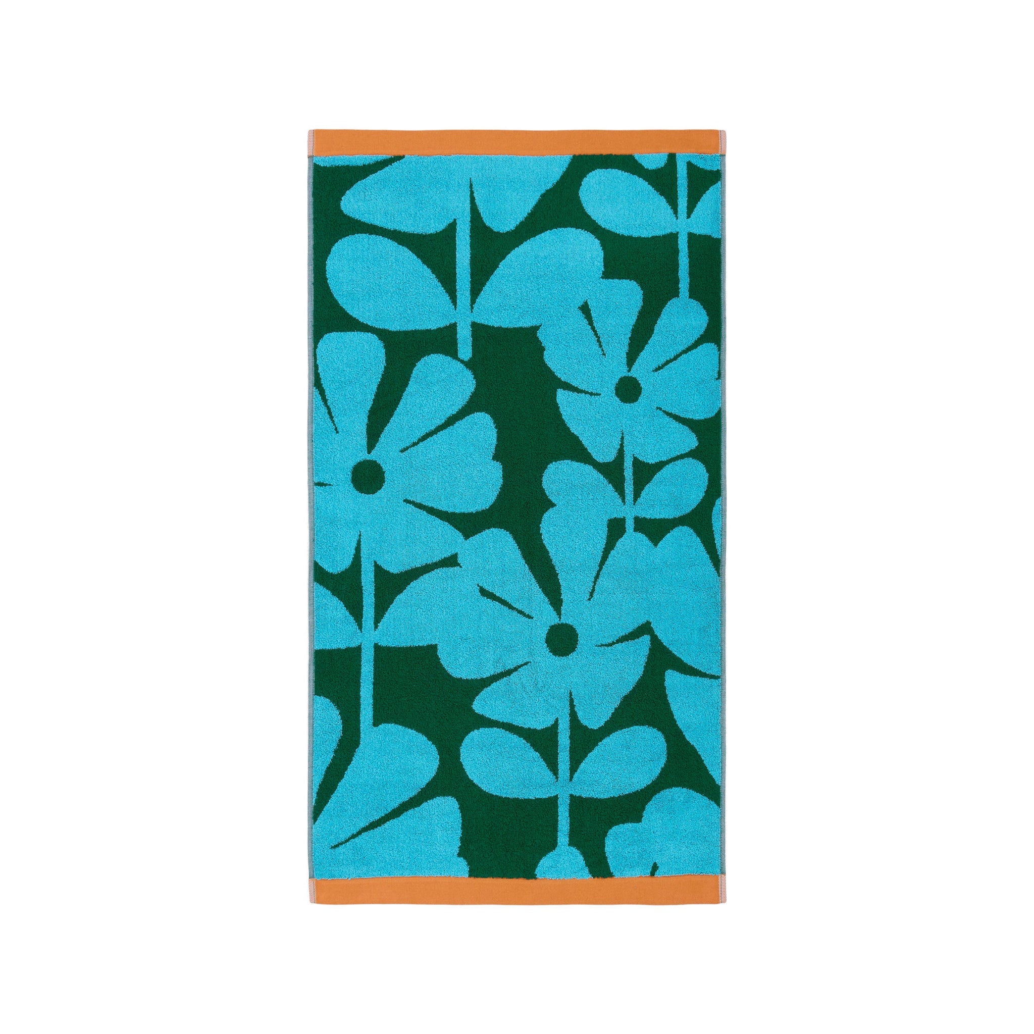 Orla Kiely Wildflower Towels Blue Lagoon