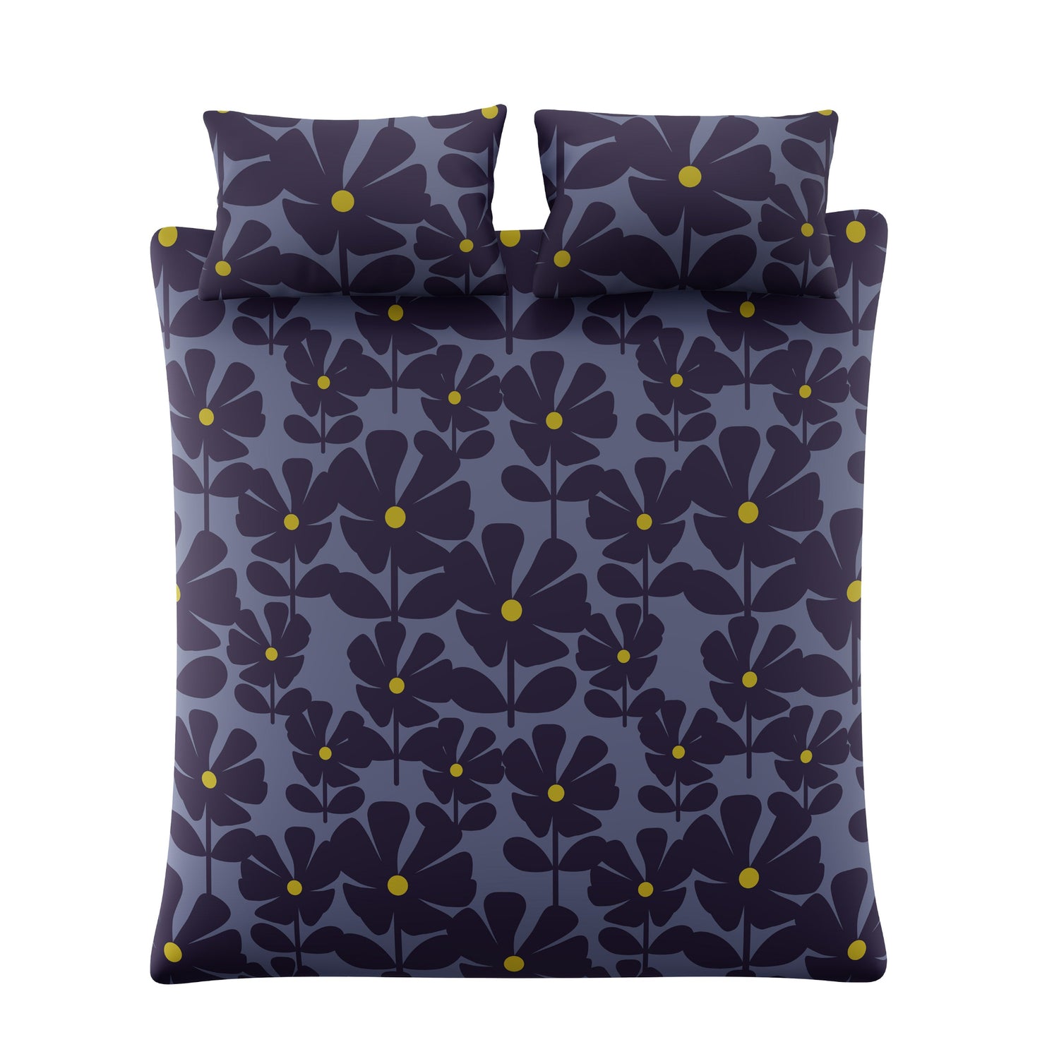 Orla Kiely Wildflower Duvet Cover Set Indigo Blue