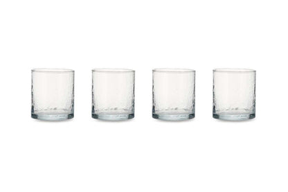 Nkuku Yala Hammered Tumbler Clear Glass Set of 4