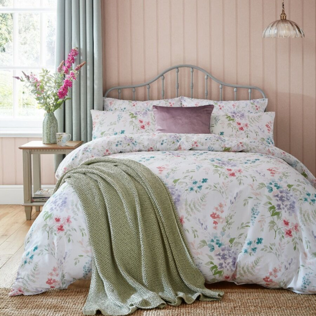 Laura Ashley Aulden Flowers Duvet Cover Set Lavender
