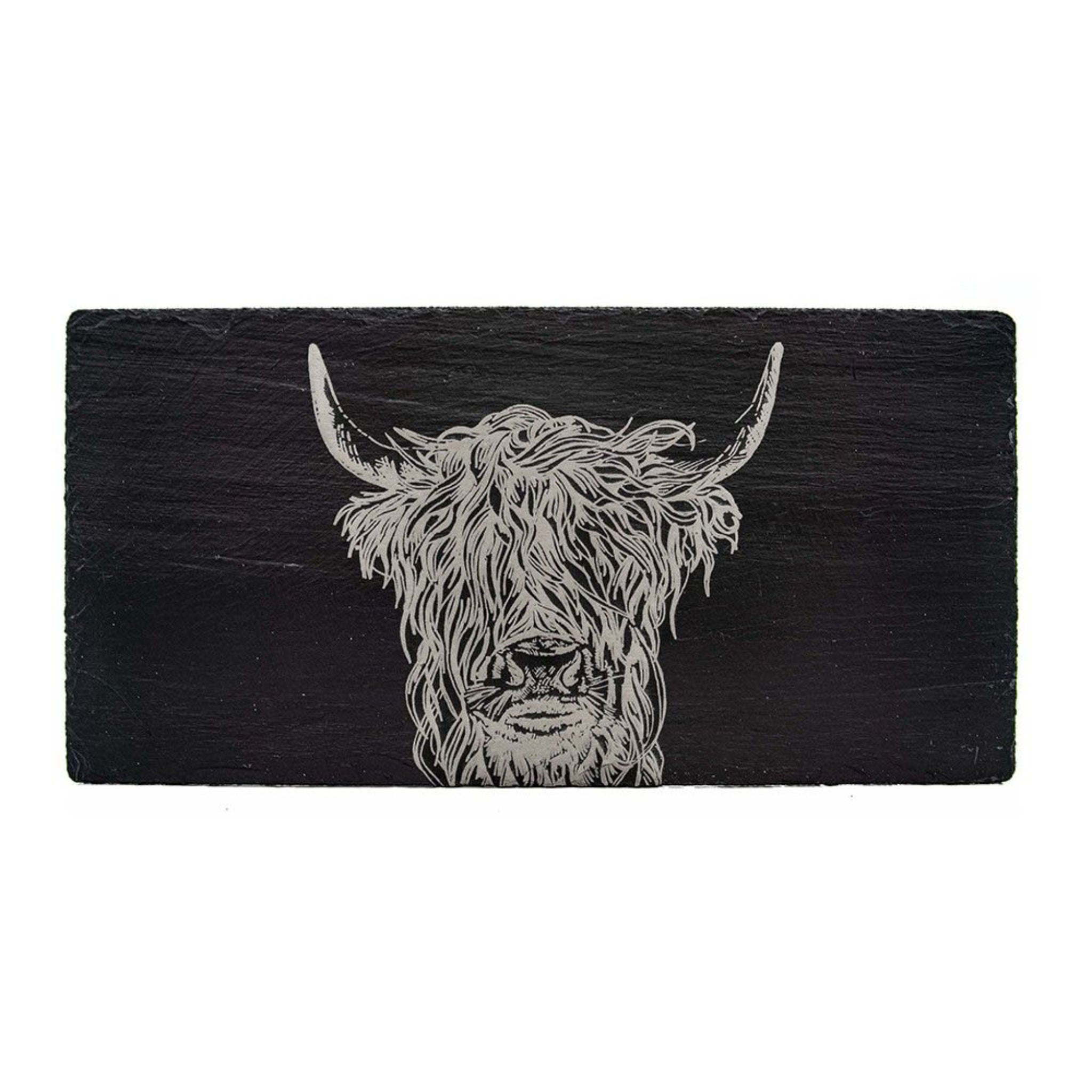 Selbrae House Highland Cow Slate Table Runner