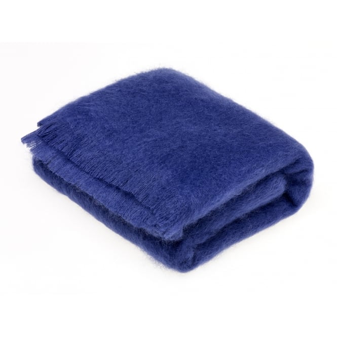 Bronte By Moon Luxury Mohair Throw Indigo Blue 