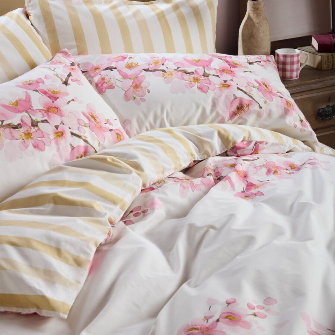 Bluebellgray Cherry Blossom Duvet Cover Set Pink