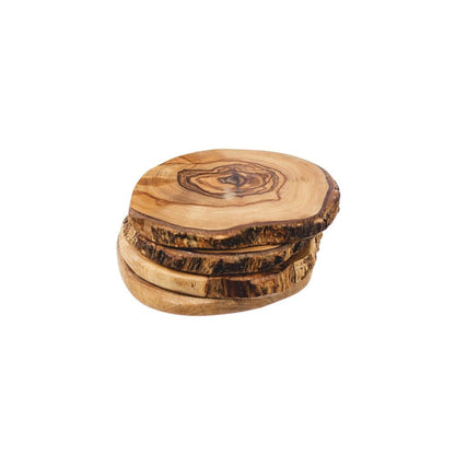 Selbrae House Set of 4 Rustic Olive Wood Coasters