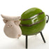 Enigma Ceramic Happy Cow Sculpture Green