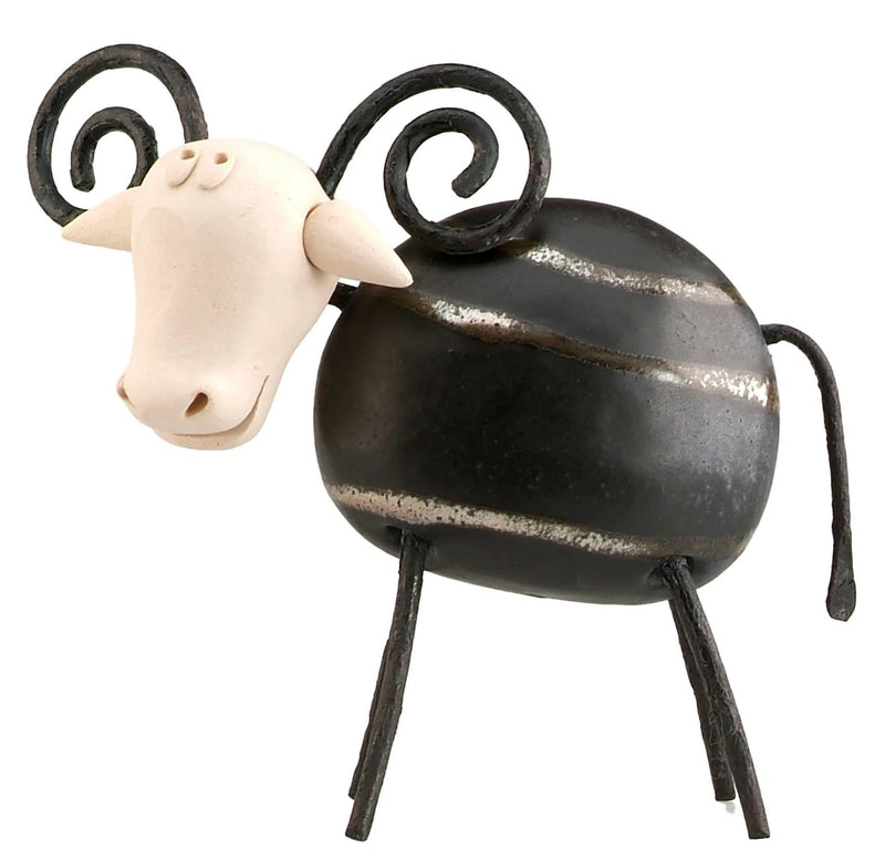 Enigma Metal Horn Ram Sculpture