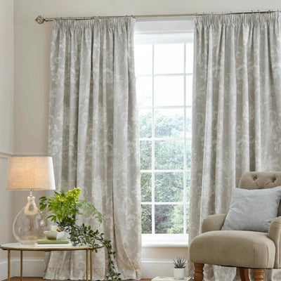 Laura Ashley Josette Blackout Lined Pencil Pleat Curtains Dove Grey W223cm D229cm - Packing opened