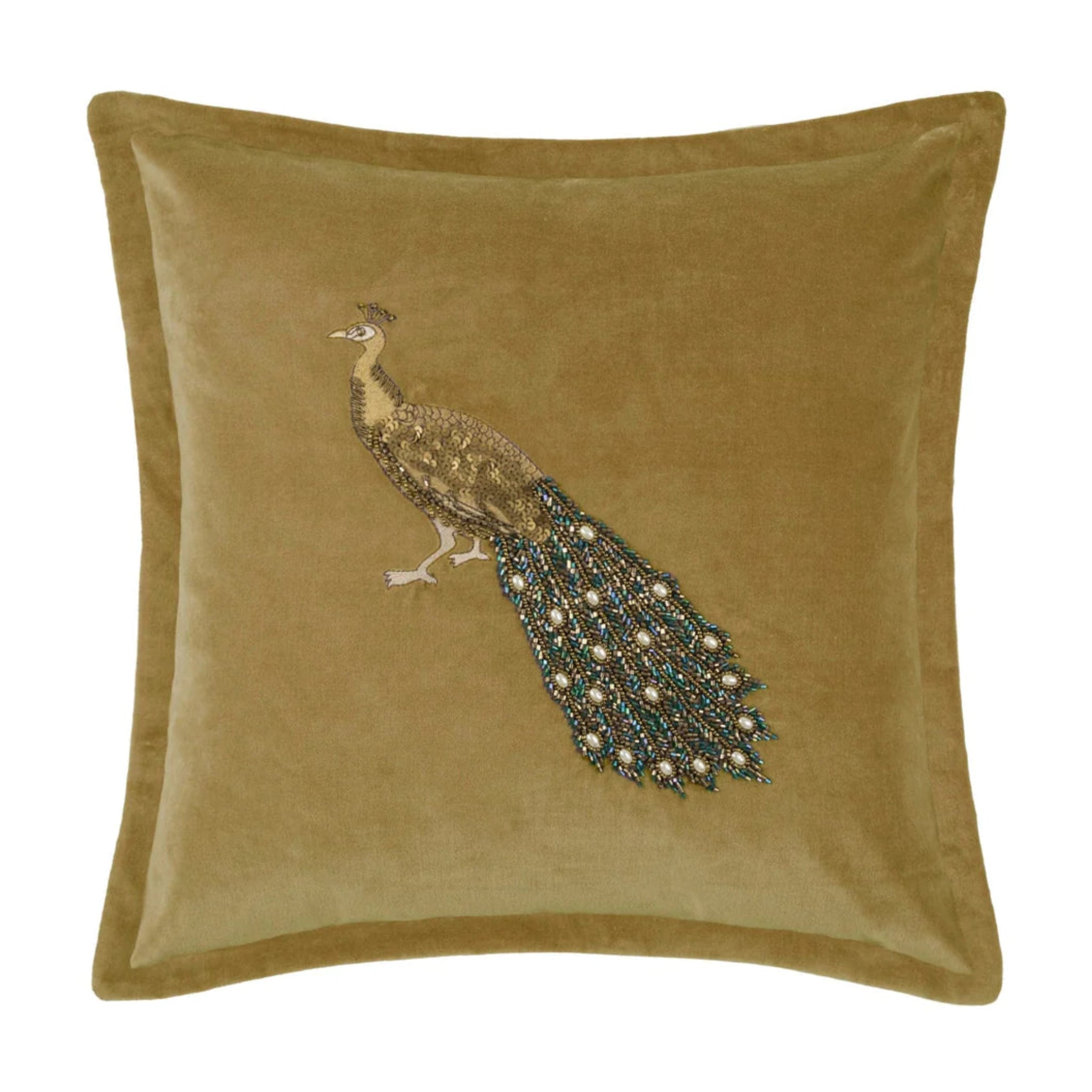 Voyage Maison Mayura Mustard Embellished Cushion 55x55cm