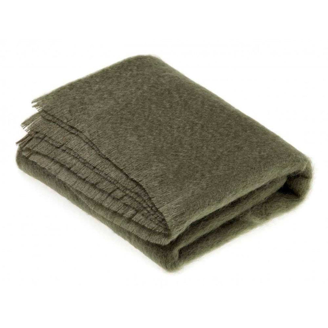 Bronte By Moon Luxury Mohair Throw Moss Green