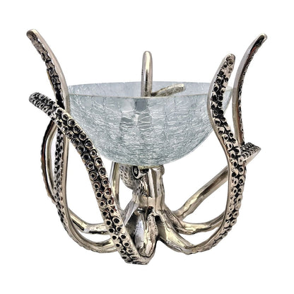 a glass bowl with an octopus tentacles