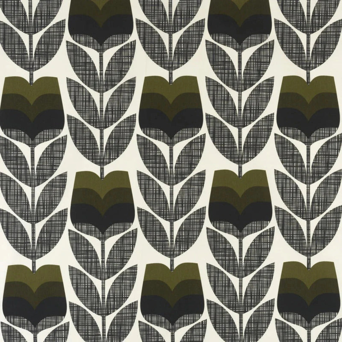 Orla Kiely Rosebud Fabric Roll Moss