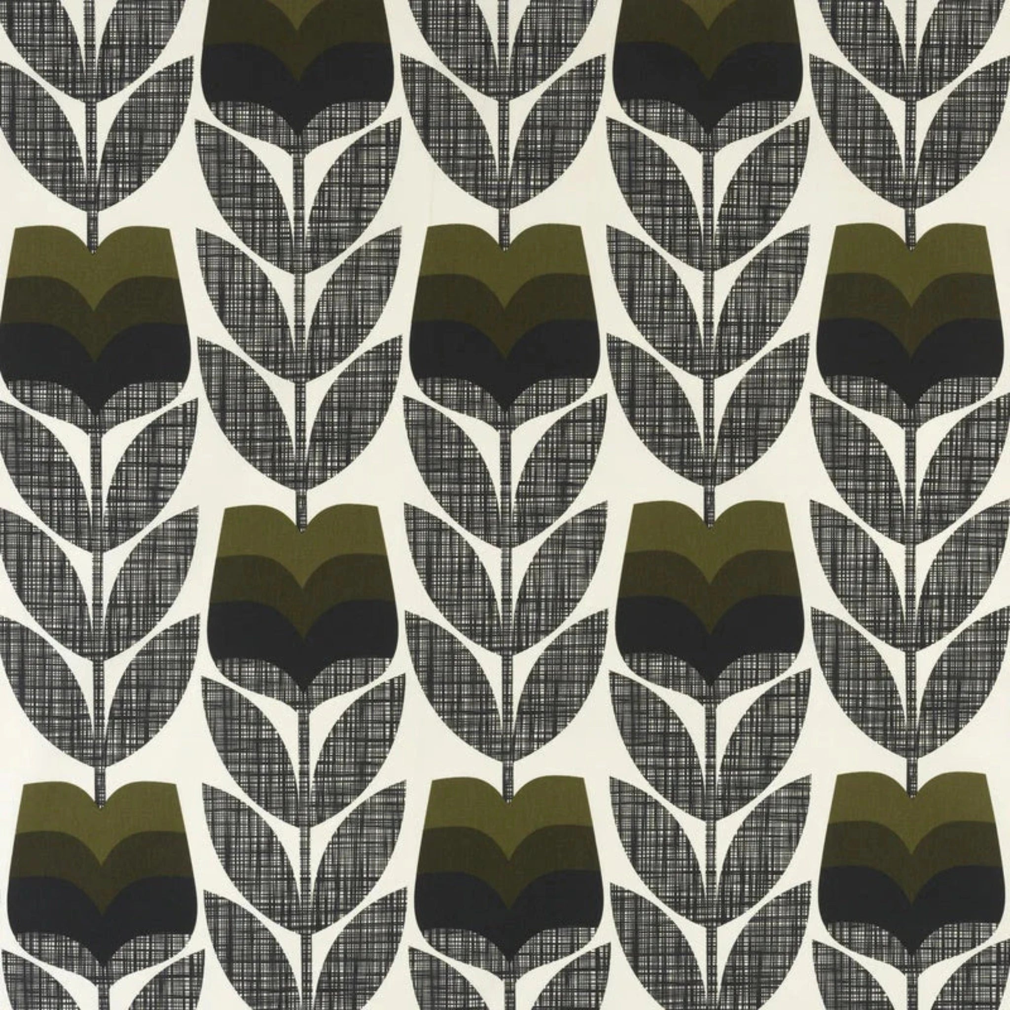 Orla Kiely Rosebud Fabric Roll Moss