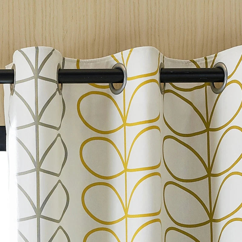 Orla Kiely Trio Eyelet Curtains Ochre - Packing Opened