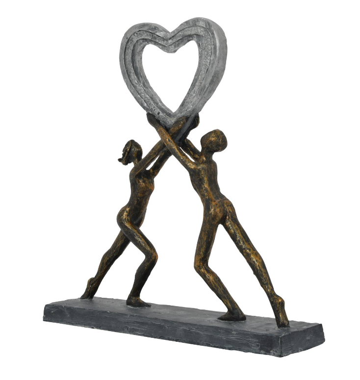 Uplifting Love Couple with Heart Sculpture by Libra