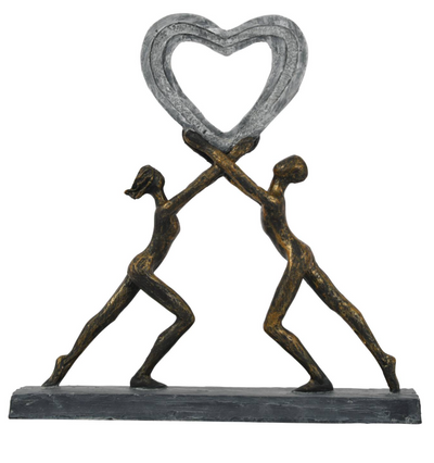 Uplifting Love Couple with Heart Sculpture by Libra