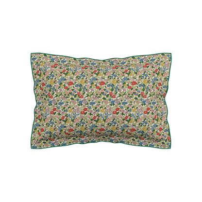 Floral patterned pillow on a white background