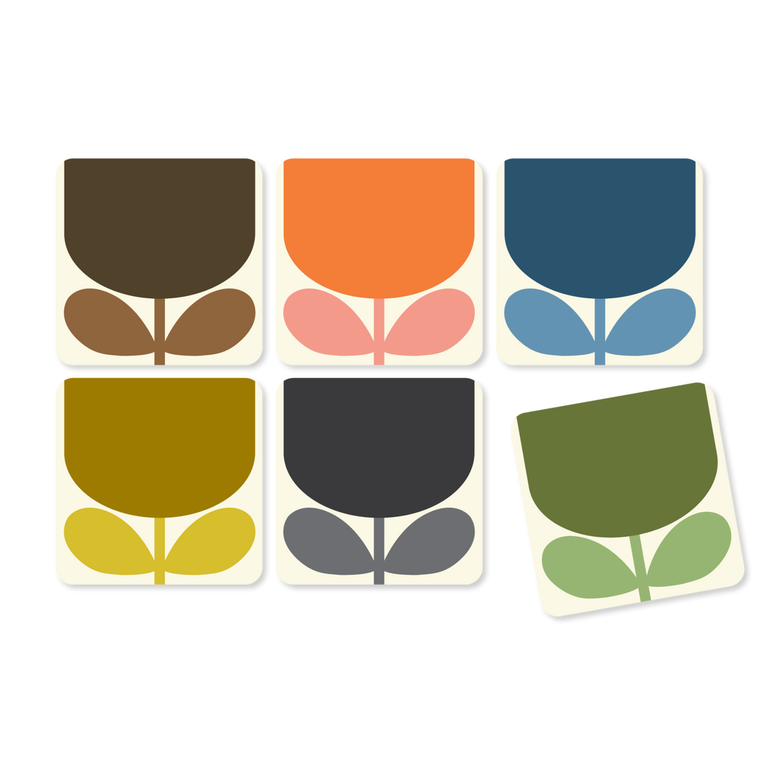 Orla Kiely block flower coasters