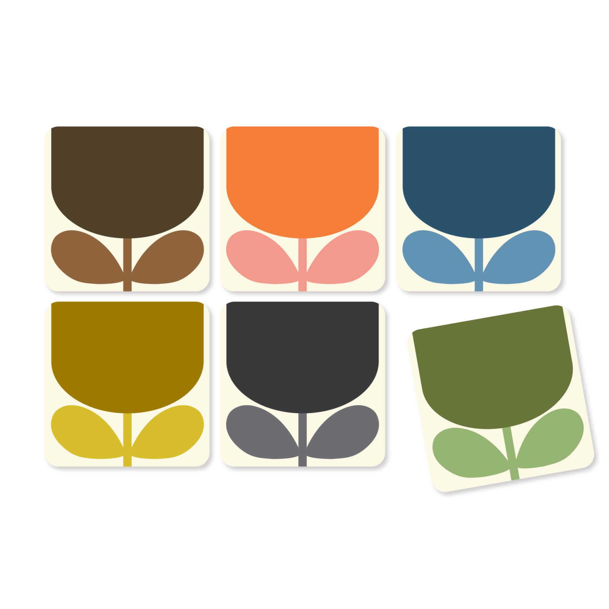 Orla Kiely block flower coasters