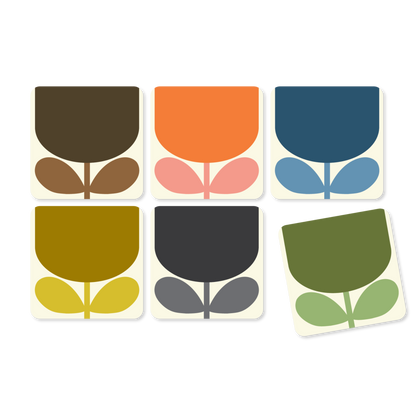 Orla Kiely block flower coasters