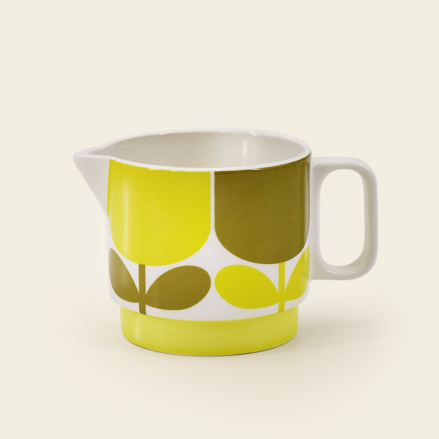 Orla Kiely Block Flower Milk Jug Ochre Yellow 350ml