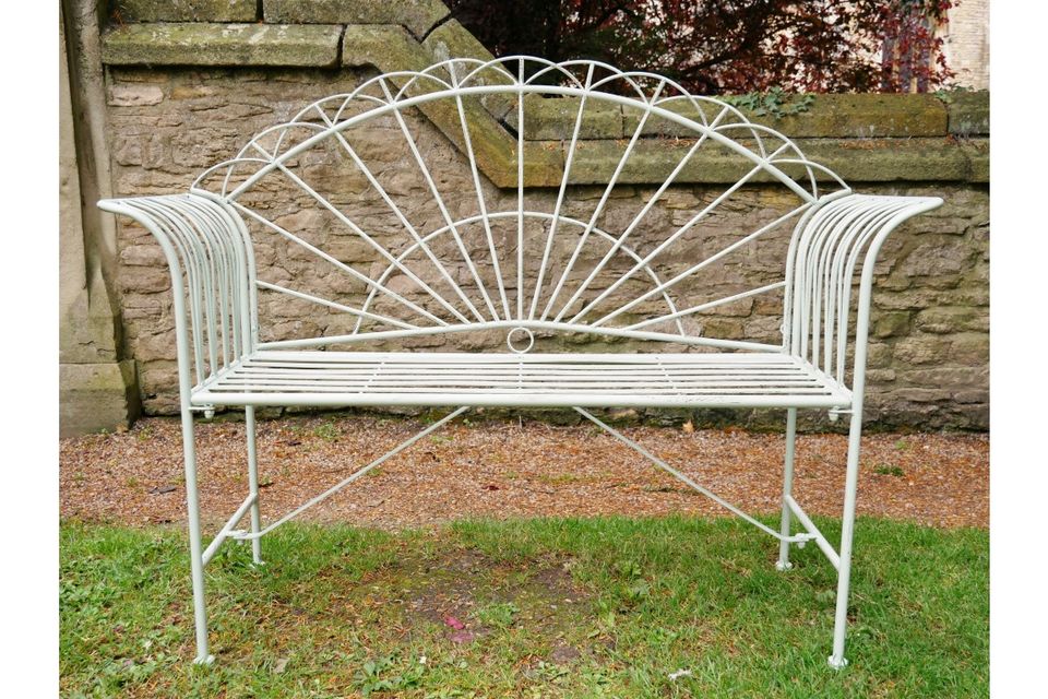 Sunrise Light Green Metal Garden Bench