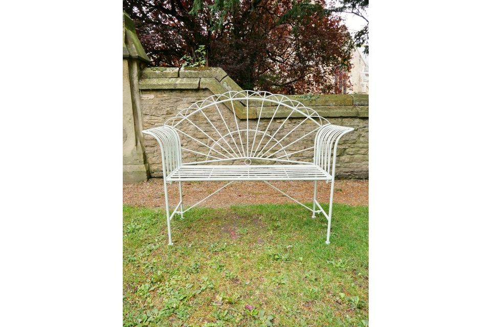 Sunrise Light Green Metal Garden Bench