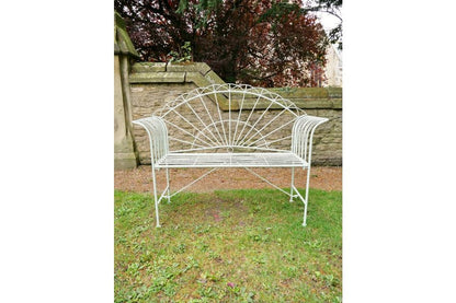Sunrise Light Green Metal Garden Bench