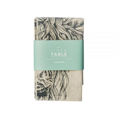 Selbrae House Linen Table 4 Highland Cow Linen Napkins