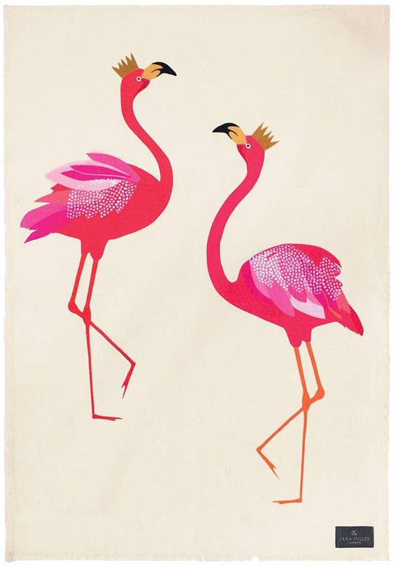 Sara Miller Tea Towel Flamingo