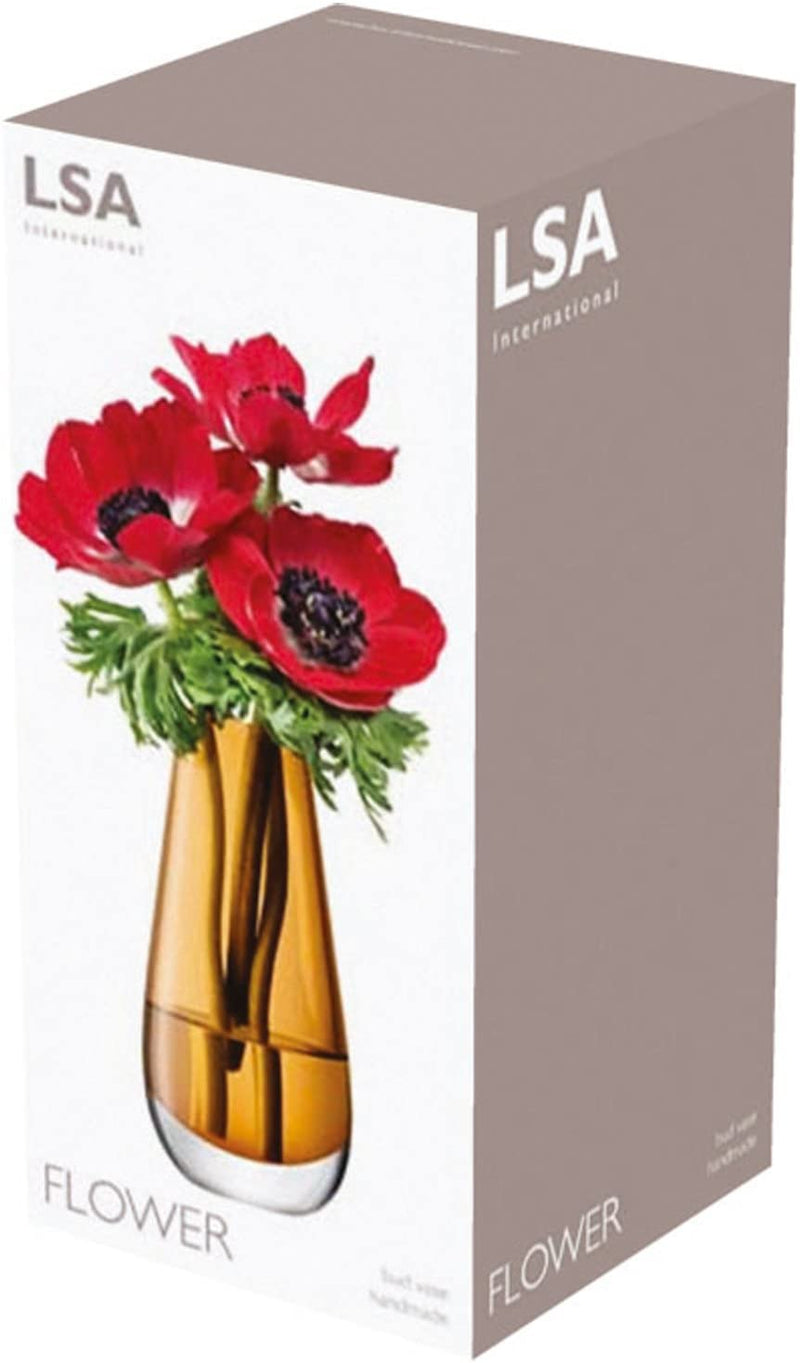 LSA International Flower Colour Bud Vase H14cm Amber